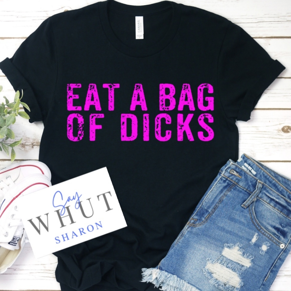 Eat a Bag of Dicks, Navy Blue Racerback Tank